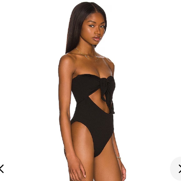 Lovers + Friends Maira One Piece Strapless Swimsuit in Black Sz M - Picture 2 of 13
